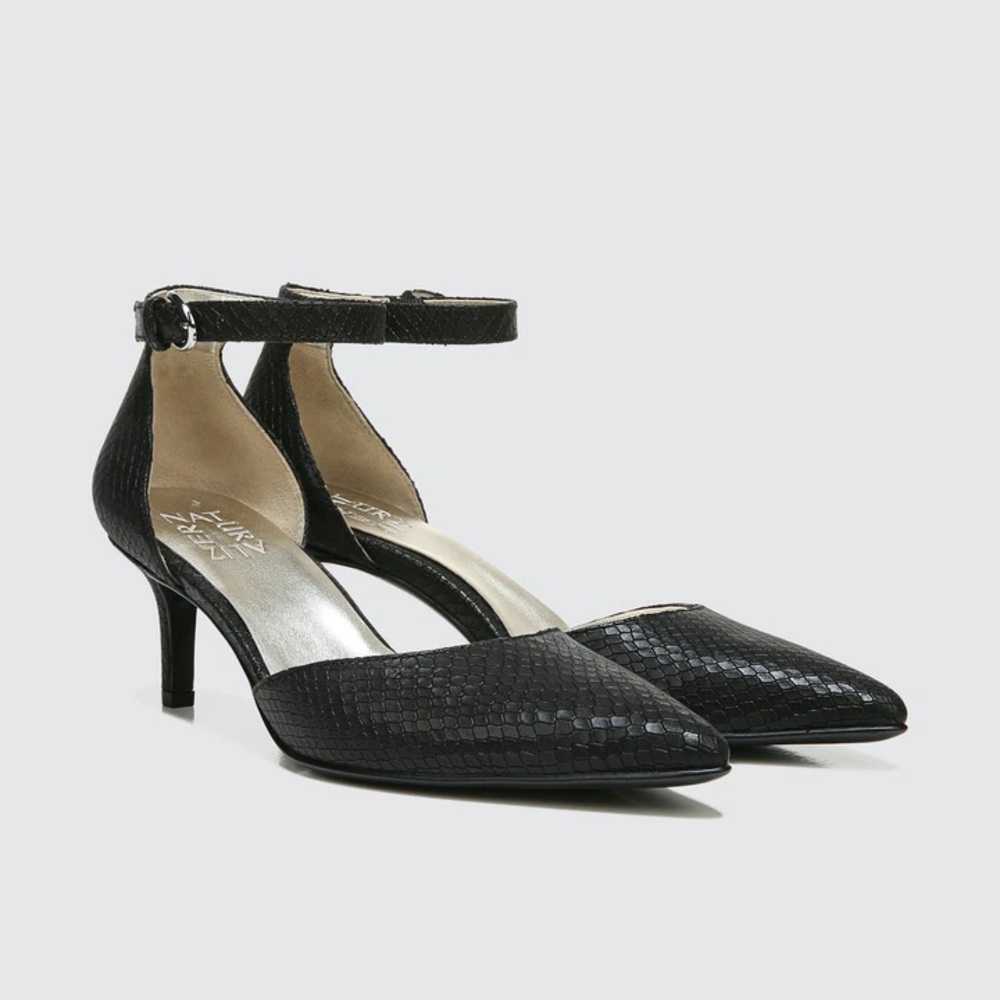 Naturalizer Black Snake Kitten Heels